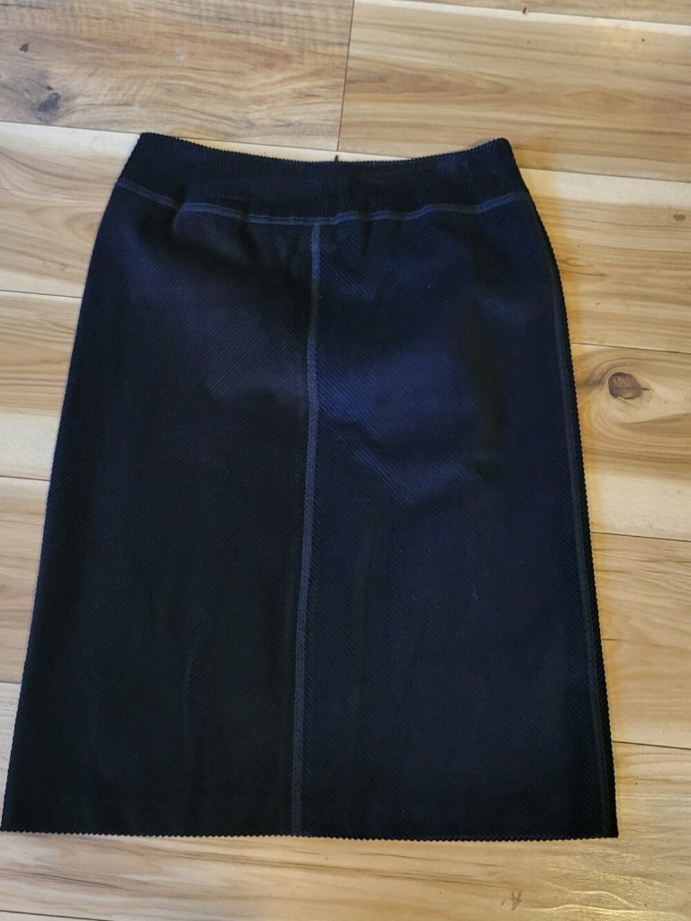 Vintage Jones New York Black Corduroy Skirt High Waisted Midi Pencil Straight 8